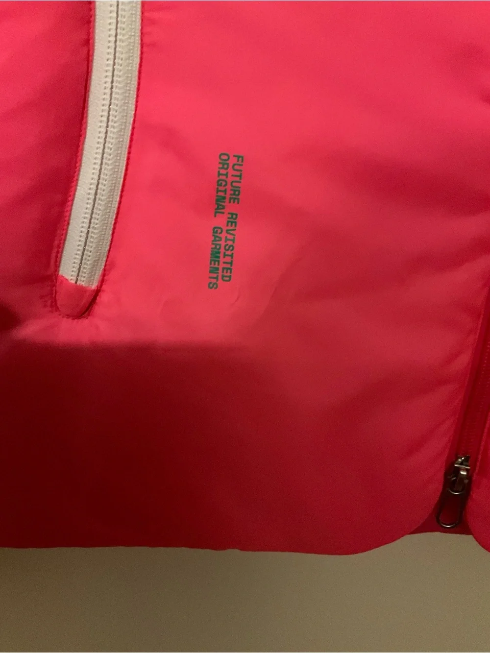 Nike Mens Hot Pink Puffer Vest with White Zipper Accents